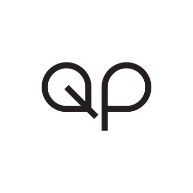 qp ilk harf vektör logo simgesi