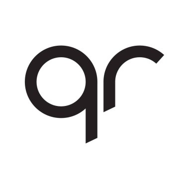 qr ilk harf vektör logo simgesi