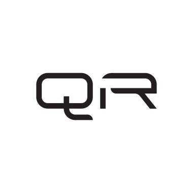 qr ilk harf vektör logo simgesi