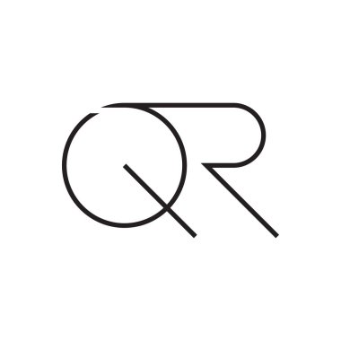 qr ilk harf vektör logo simgesi