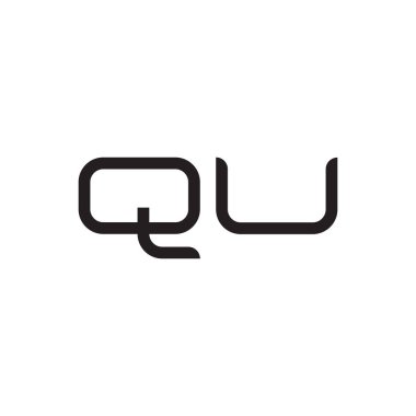 qu ilk harf vektör logo simgesi