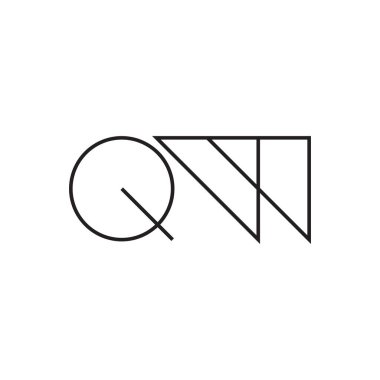 qw ilk harf vektör logo simgesi