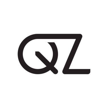 qz ilk harf vektör logo simgesi