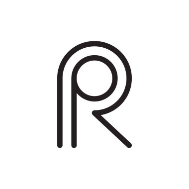 r ilk harf vektör logo simgesi