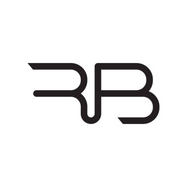 rb ilk harf vektör logo simgesi