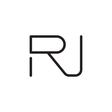 rj ilk harf vektör logo simgesi
