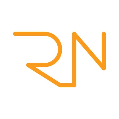 rn ilk harf vektör logo simgesi