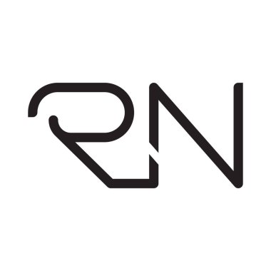 rn ilk harf vektör logo simgesi