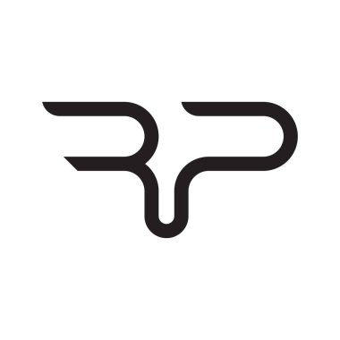 rp ilk harf vektör logo simgesi