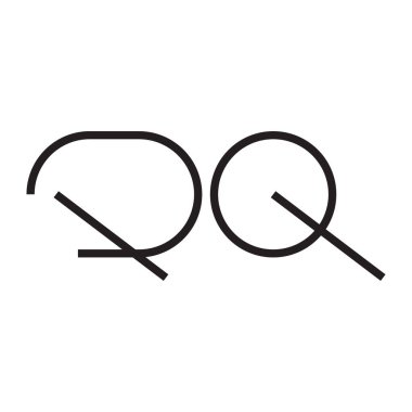 rq ilk harf vektör logo simgesi