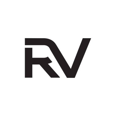 rv ilk harf vektör logo simgesi