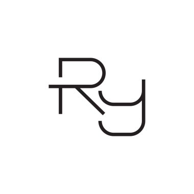 ry ilk harf vektör logo simgesi
