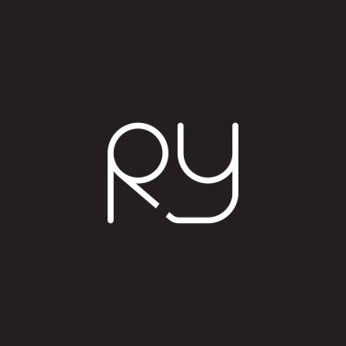 ry ilk harf vektör logo simgesi