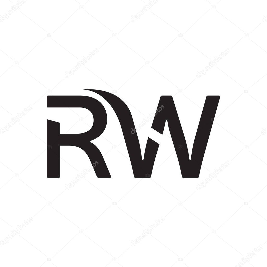 rw initial letter vector logo icon