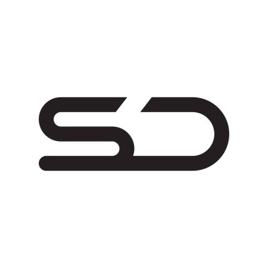 sd ilk harf vektör logo simgesi