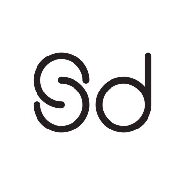 sd ilk harf vektör logo simgesi