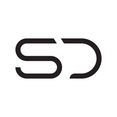 sd ilk harf vektör logo simgesi