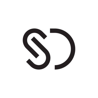 sd ilk harf vektör logo simgesi