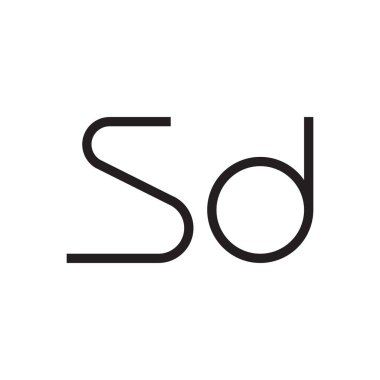 sd ilk harf vektör logo simgesi