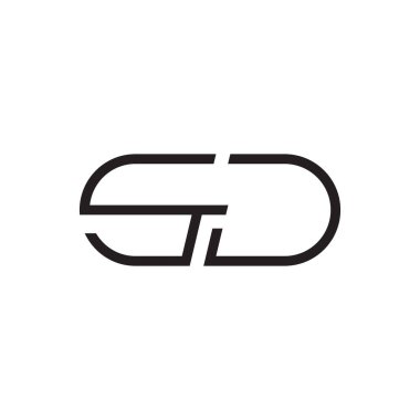 sd ilk harf vektör logo simgesi