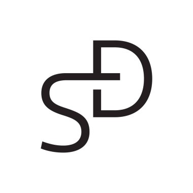 sd ilk harf vektör logo simgesi