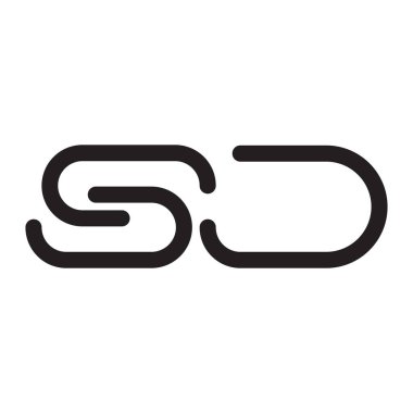sd ilk harf vektör logo simgesi