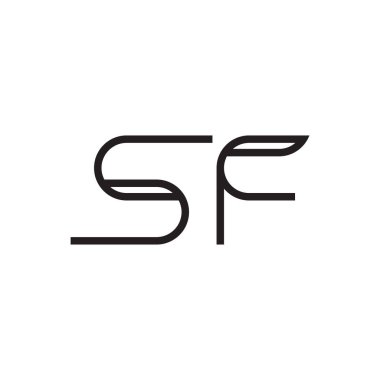 sf ilk harf vektör logo simgesi