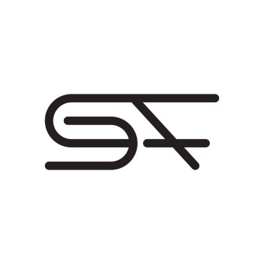 sf ilk harf vektör logo simgesi