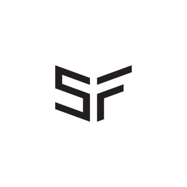 sf ilk harf vektör logo simgesi