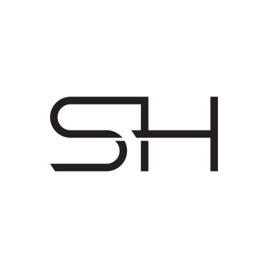 sh ilk harf vektör logo simgesi