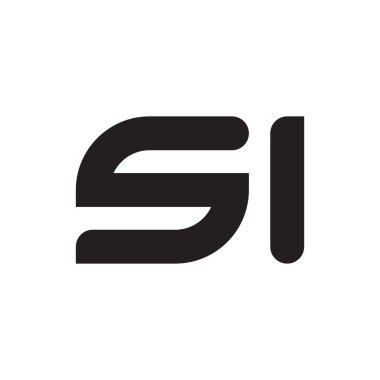 si ilk harf vektör logo simgesi
