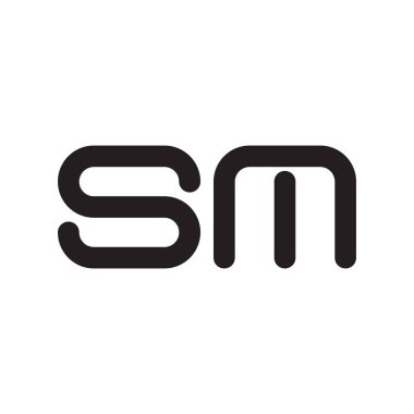 sm ilk harf vektör logosu simgesi