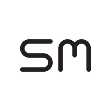 sm ilk harf vektör logosu simgesi