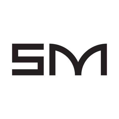 sm ilk harf vektör logosu simgesi