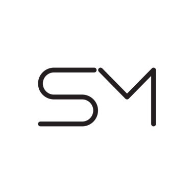 sm ilk harf vektör logosu simgesi