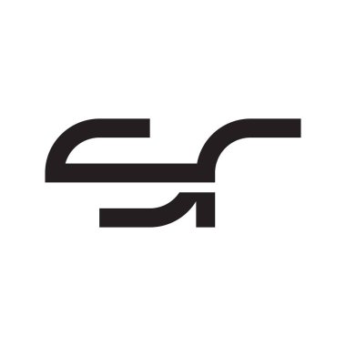 Sr ilk harf vektör logo simgesi