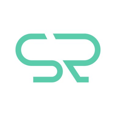 Sr ilk harf vektör logo simgesi