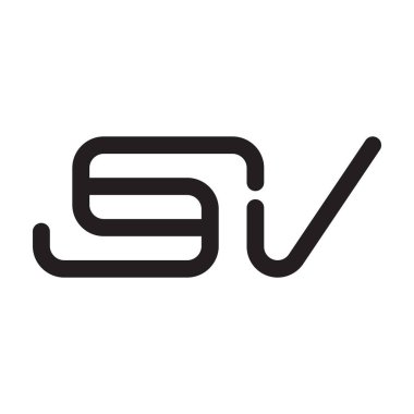 sv ilk harf vektör logo simgesi