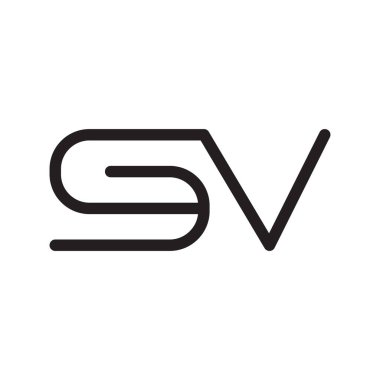 sv ilk harf vektör logo simgesi