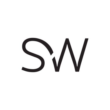 sw ilk harf vektör logo simgesi
