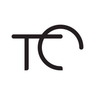 tc ilk harf vektör logo simgesi