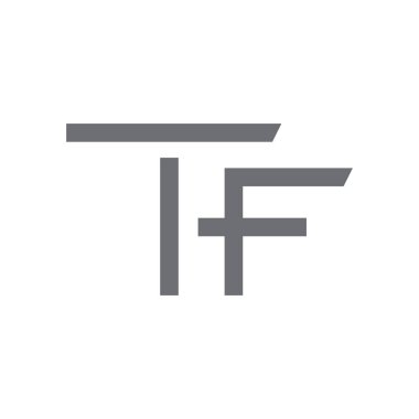 tf ilk harf vektör logo simgesi