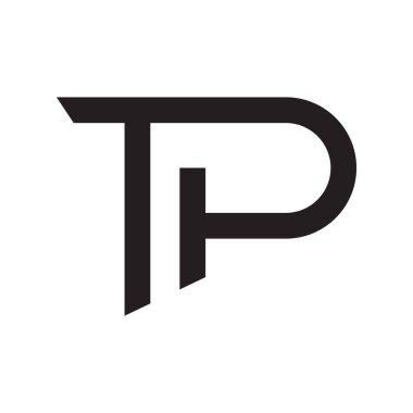 tp ilk harf vektör logo simgesi