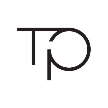 tp ilk harf vektör logo simgesi