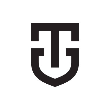 tu ilk harf vektör logo simgesi