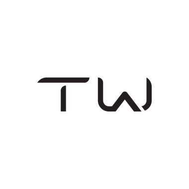 Tw ilk harf vektör logo simgesi