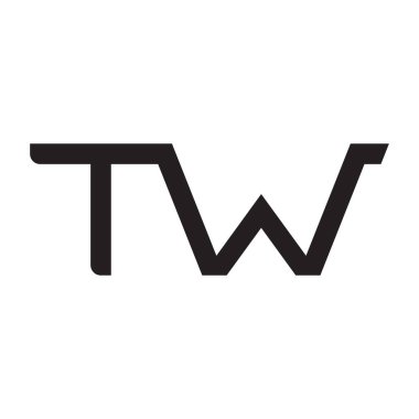 Tw ilk harf vektör logo simgesi