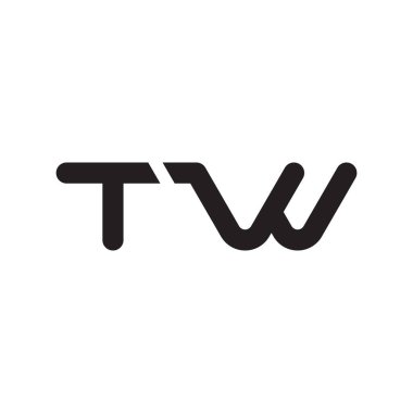Tw ilk harf vektör logo simgesi