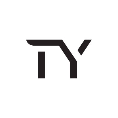 ty ilk harf vektör logo simgesi