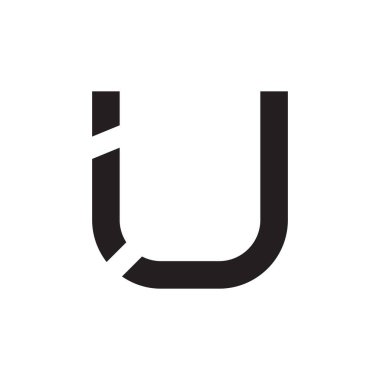 u ilk harf vektör logo simgesi